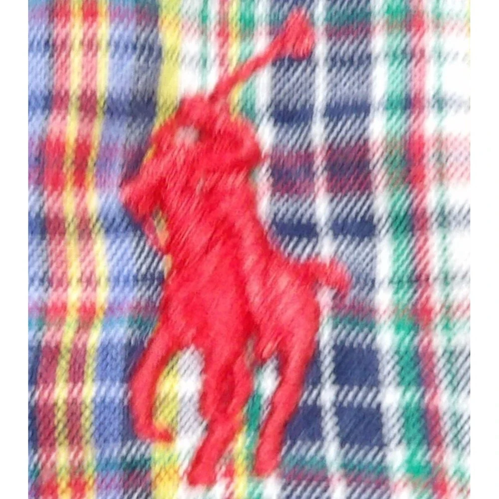 Ralph Lauren Boys Large 16/18 Plaid Button Down Shirt Madras OCBD Cotton LS Pony
